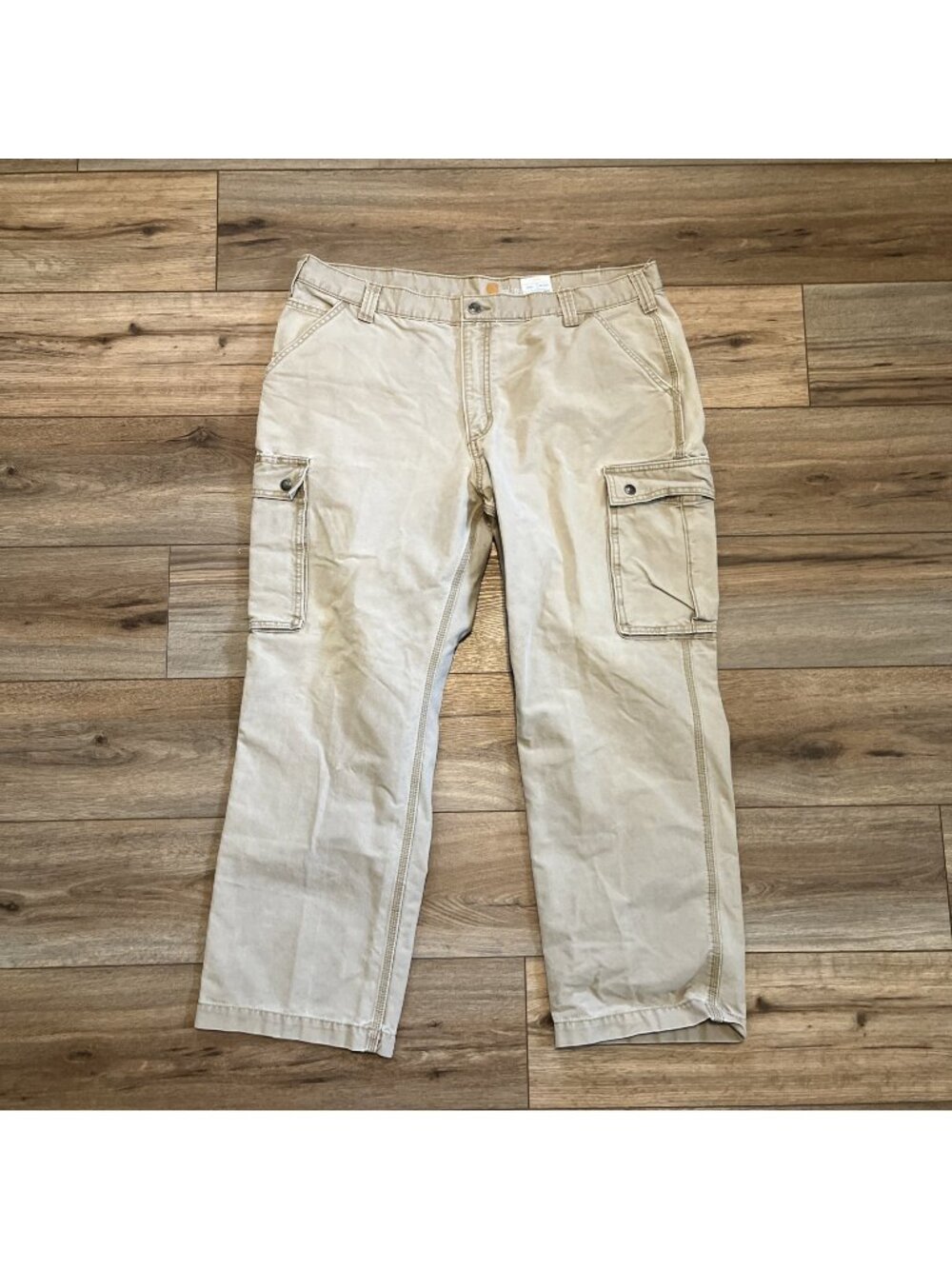 Men's Carhartt Cargo Pants SZ 42x30 Beige Relaxed Fit 100272 253 Casual Work